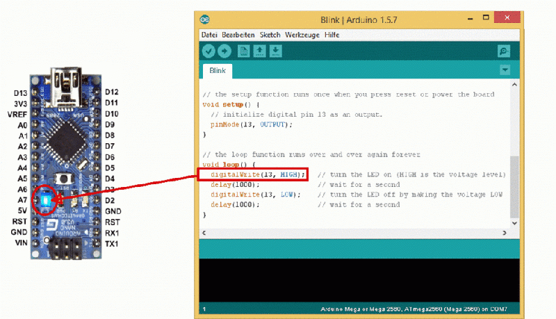 Datei:Arduino nano blink example.gif